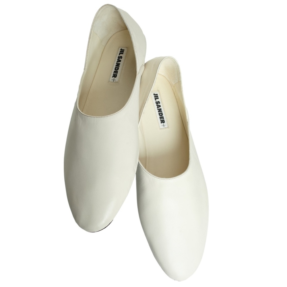 Jil Sander White Leather Slipper
